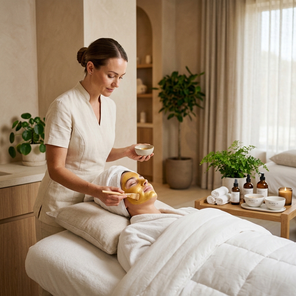 Esteticista utilizando MarkaAI